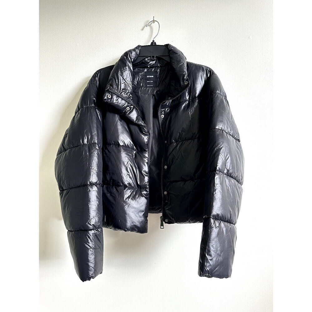 Cotton On women's Cropped Puffer Jacket size XS-S in black